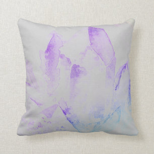 Coussin Âge d'aquarelle abstraite moderne de cristaux de