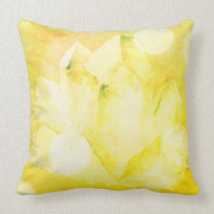 Coussin Âge jaune citrin de cristaux de Faux de *~* nouvel