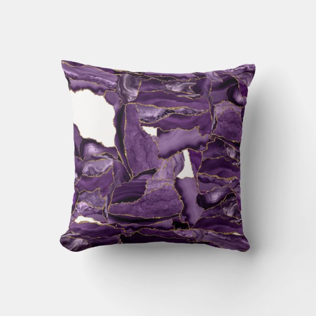 Coussin Agencement de Parties scintillant de violet et d'o (Recto)