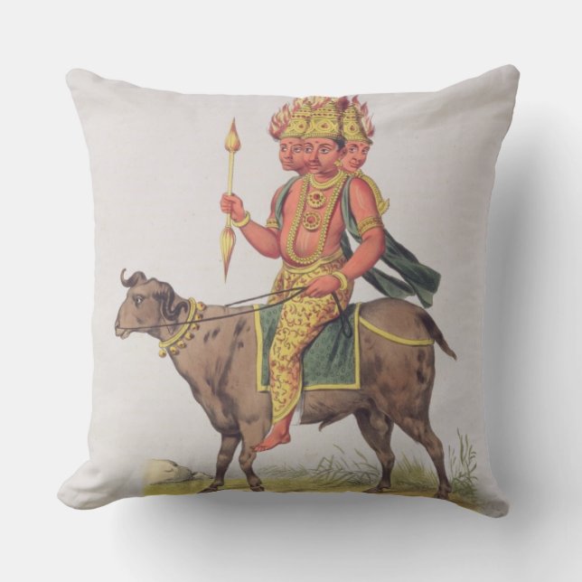 Coussin Agni, Dieu du feu, gravé par le tarte de Charles (Recto)
