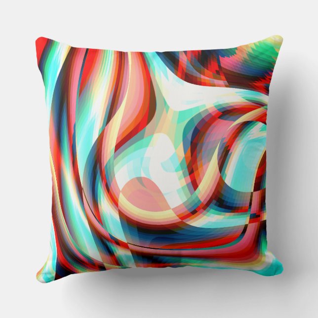 Coussin Agrandir les traits rouges incurvés, bandes superp (Verso)