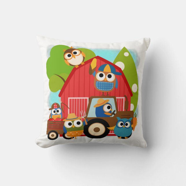 Coussin Agriculteurs de hibou (Recto)