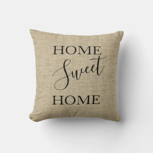 Coussin Agritourisme Maison douce maison faux burlap