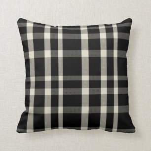 Coussin Agritourisme Plaid Cream Noir Jeu d'oreiller
