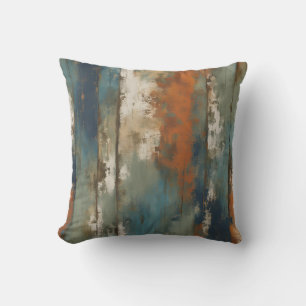 Coussin Agritourisme rustique Turquoise orange beige