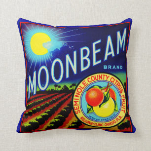 Coussin agrume de marque de Moonbeam d'étiquette de caisse