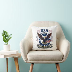 Coussin Aigle Américain Patriotique 250 Ans 1776-2026
