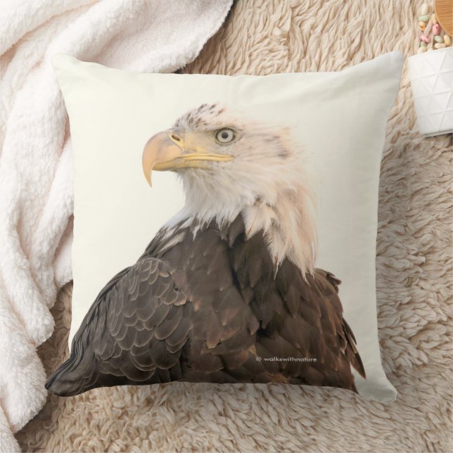 Coussin Aigle de Bald s'estompe dans le ciel fumé (Couverture)