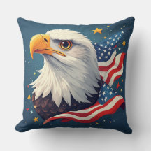 Aigle de dessin animé patriotique avec drapeau amé