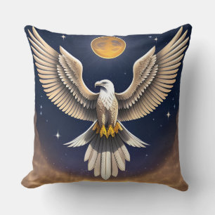 Coussin Aigle de la liberté sous les étoiles ciel nocturne