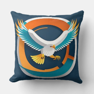 Coussin Aigle dynamique à chaume dans l'illustration artis