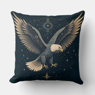 Coussin Aigle Majestueux Bleu Décoration Artistique de Mai