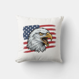 Coussin Aigle Patriotique Drapeau Vintage Vector Design_1