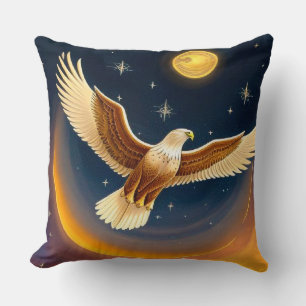 Coussin Aigle Royal Sous le Croissant de Lune