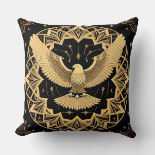 Coussin Aigle royal sur mandala géométrique