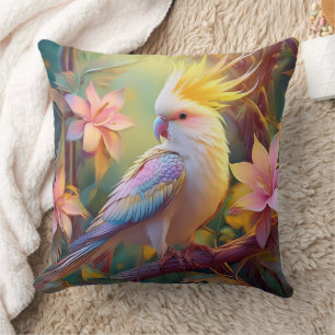 Coussin Aile Iridescente Cockatiel Imaginaire Oiseau