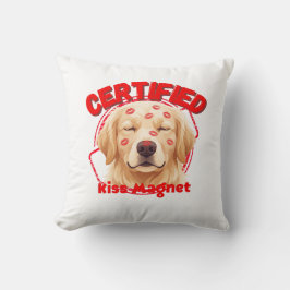 Coussin Aimant à bisous certifié - Drôle de chien Golden R