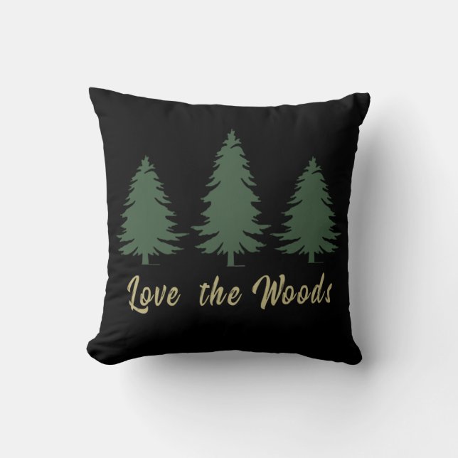 Coussin Aime les pins Forêt (Recto)