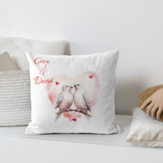 Coussin Aimer aquarelle | Personnalisé | Saint Valentin