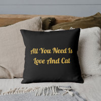 Aimer Et Chat Personnalisé Citation Cute Noir Or