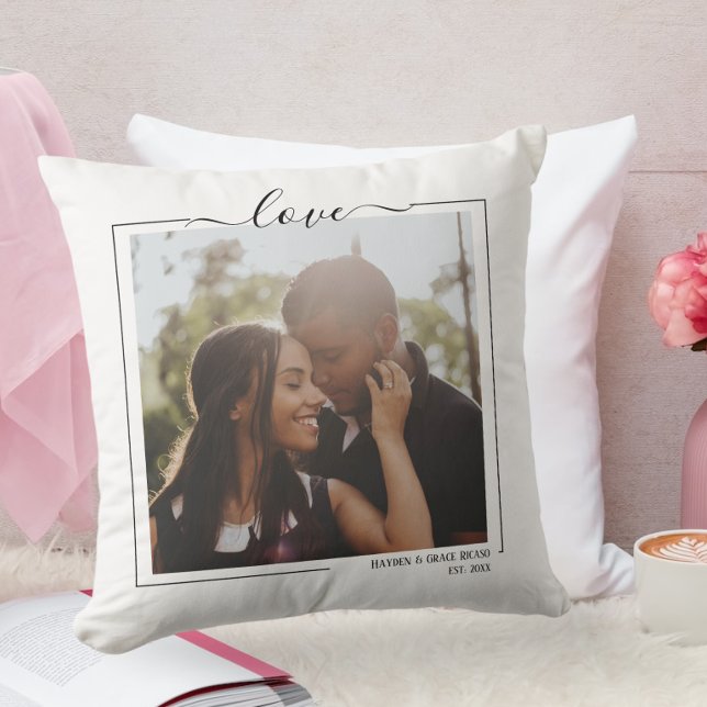 Coussin Aimer Photo Et Texte Personnalisés (Créateur téléchargé)
