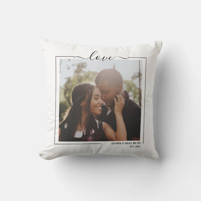 Coussin Aimer Photo Et Texte Personnalisés (Recto)