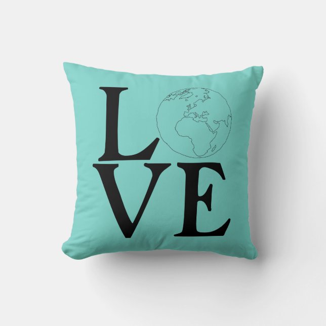 Coussin Aimez la Terre ! Green (Recto)