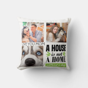 Coussin Aimez maman trois photos et citation de chien Cush