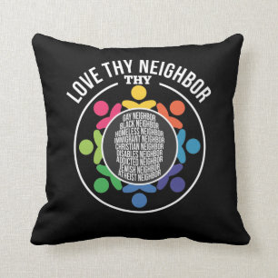 Coussin Aimez votre voisin et respectez les droits de l'ho
