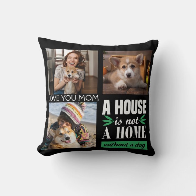 Coussin Aimez-vous Maman personnalisée 3 photo collage ave (Recto)