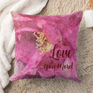 Coussin Aimez-Vous Plus Pink Floral Jeu d'oreiller