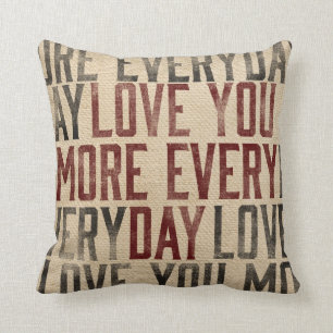 Coussin aimez-vous un style plus quotidien de toile de