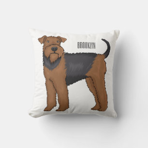 Coussin Airedale terrier dog cartoon