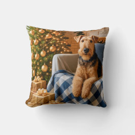 Coussin Airedale Terrier Holiday