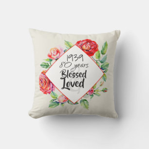 Coussin AJOUTER Année de naissance Âge Cadeau d'anniversai