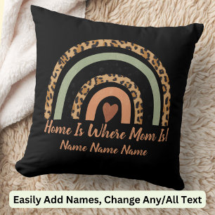 Coussin Ajouter des noms à la maison est où maman Leopard