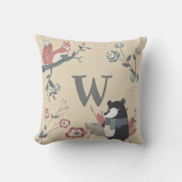 Coussin AJOUTER LA LETTRE - Animaux des bois nordiques