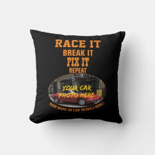 Coussin Ajouter Le Nom Son Texte De Photo De Voiture, Race