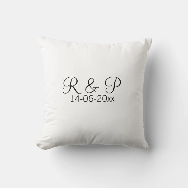 Coussin Ajouter monogramme du nom du couple ajouter date a (Recto)