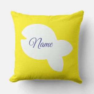 Coussin Ajouter Nom Poisson Blanc Poisson Jaune Enfants Ex