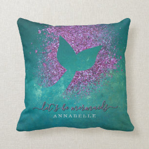 Coussin Ajouter un nom à la queue de sirène personnalis