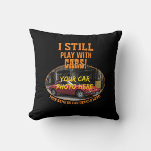 Coussin Ajouter Un Nom, Sa Photo De Voiture, Texte, Je Jou