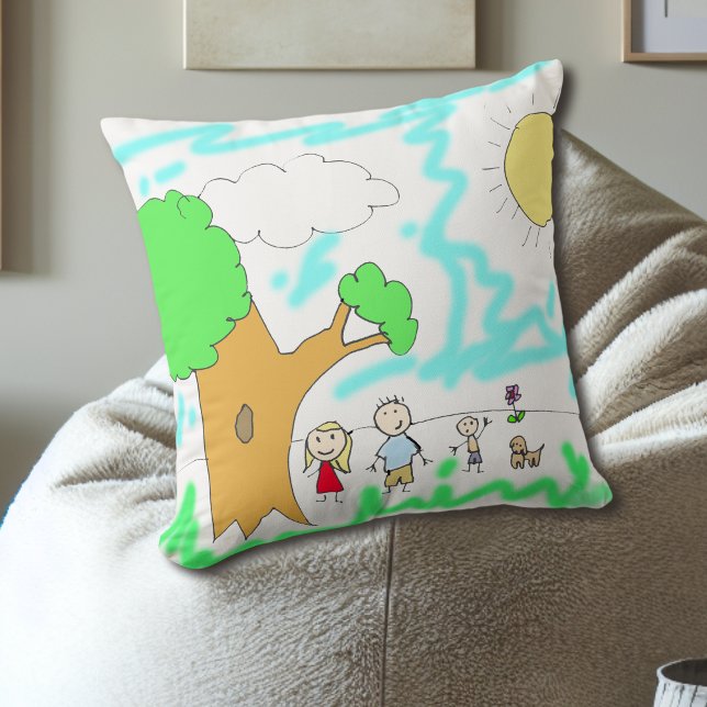Coussin Ajoutez le travail artistique de votre enfant à ce (Créateur téléchargé)