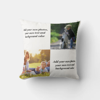 Coussin Ajoutez vos propres photos, texte et jetez pi arri