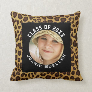 Coussin Ajoutez votre empreinte de léopard du souvenir  