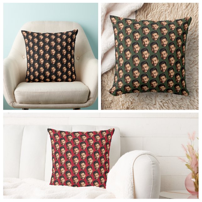 Coussin Ajoutez Votre Motif Photo Visage Drôle Personnalis (Créateur téléchargé)