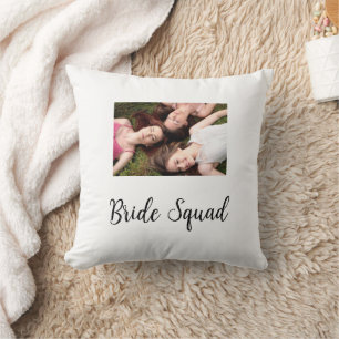Coussin Ajoutez votre nom photo bridesmaid squad marié par