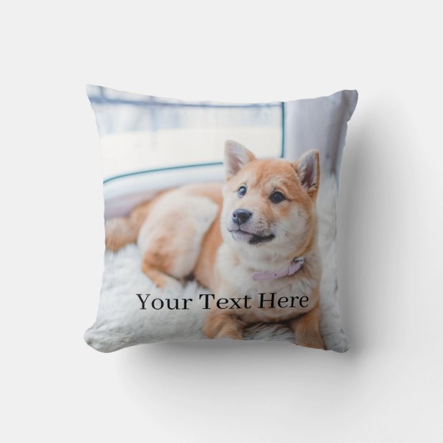 Coussin Ajoutez votre photo et votre texte personnalisés 2 (Recto)