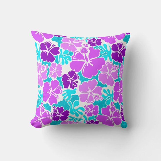 Coussin Akahai Hawaiian Hibiscus Tropical Floral (Recto)