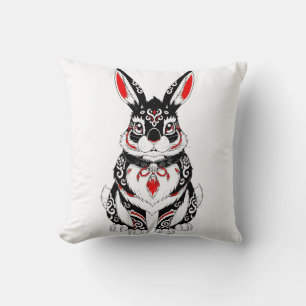 Coussin Akai Yokai Rabbit – Japanese Spirit Guardian in B
